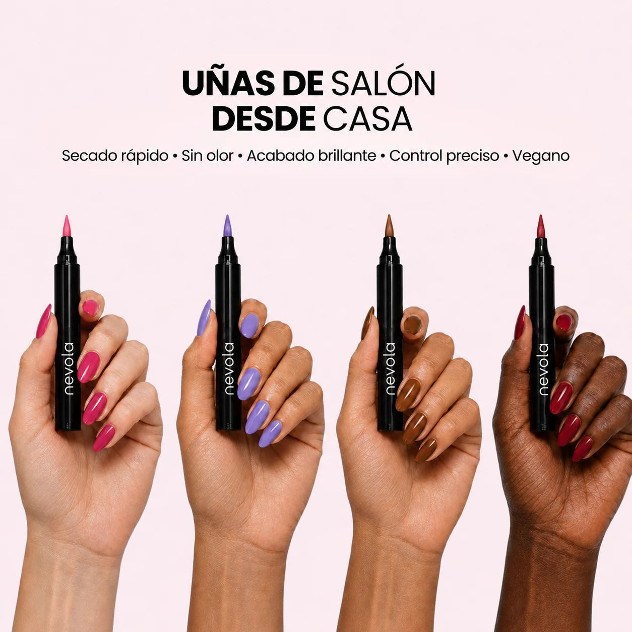 5 esmaltes en rotulador sin lámpara UV - Nevola Nails
