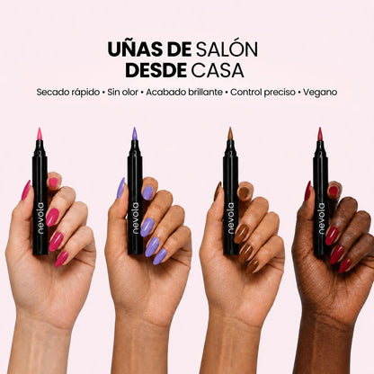 5 esmaltes en rotulador sin lámpara UV - Nevola Nails